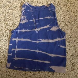 Blue Tie-Dye Crop Top
